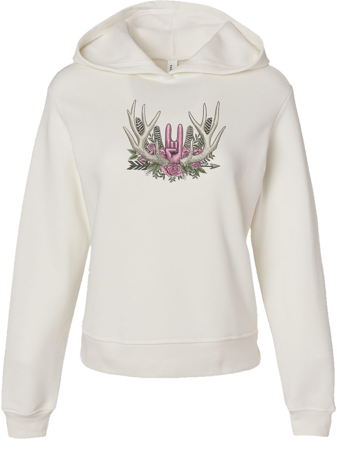 Racks and Roses Vintage White Hoodie