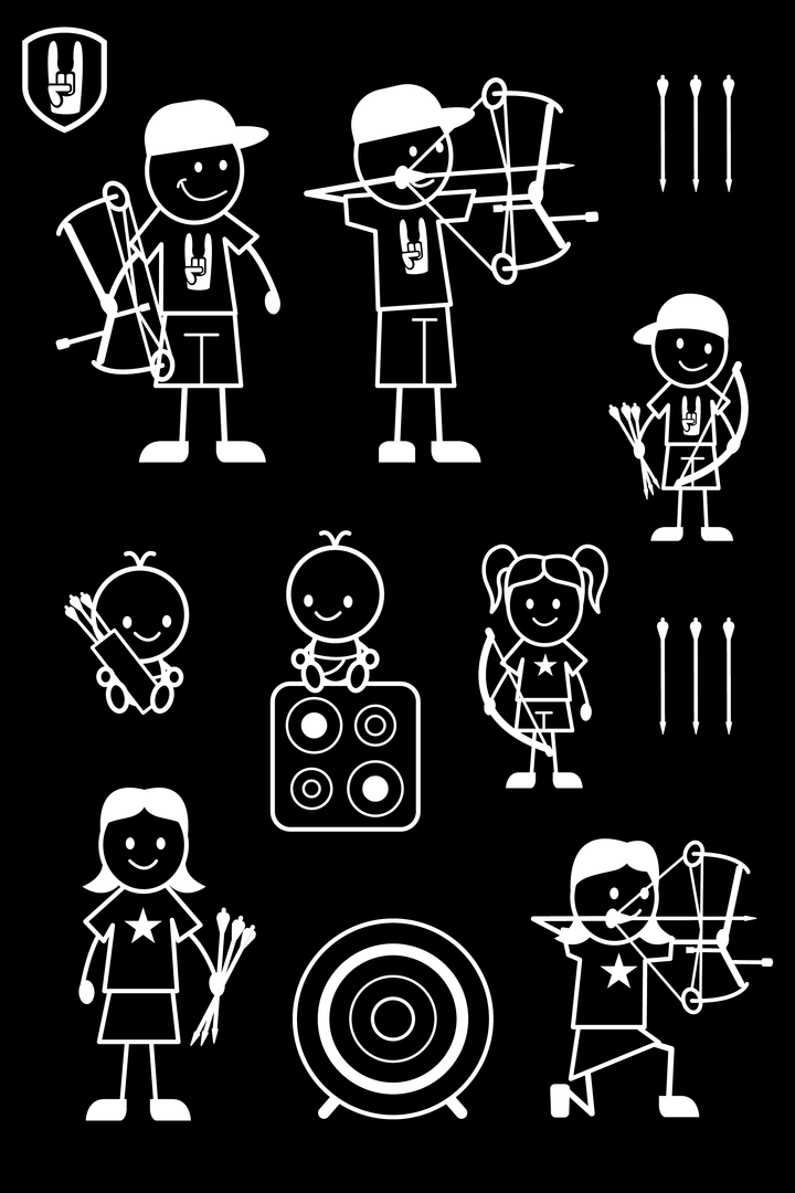 Family Archery Sticker Pack