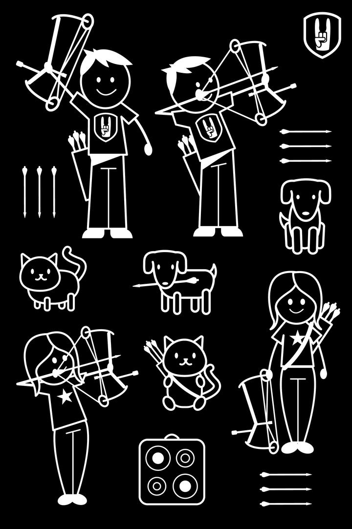 Family Archery Sticker Pack